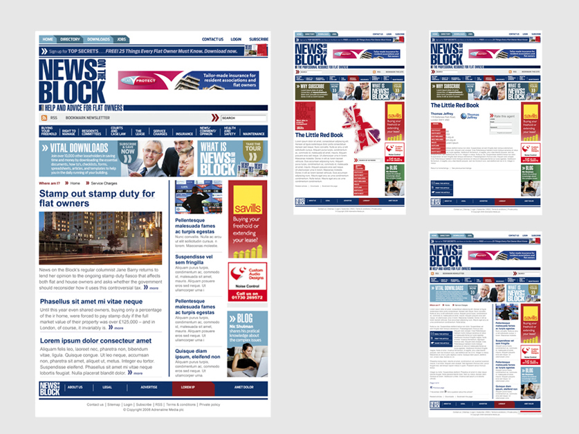 Website design for News on the Block to complement the redesign of the magazine by Nick McKay