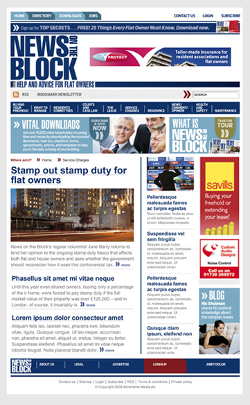 Website design for News on the Block to complement the redesign of the magazine by Nick McKay. Mobile image