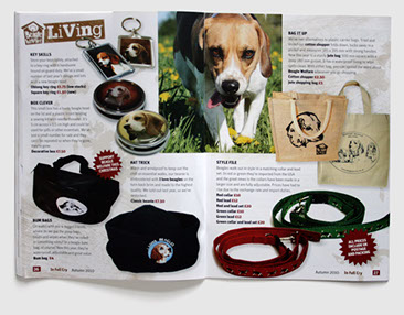 Branding, design & art direction of newsletter for the Beagle Welfare charity by Nick McKay. Newsletter page 26-27