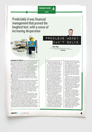 Branding, design & art direction of Health21 new launch health management magazine by Nick McKay for Pixel West Ltd. Forward views page.