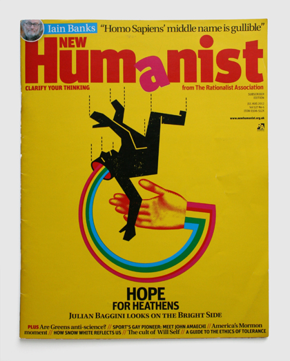 Design & art direction of New Humanist magazine by Nick McKay, hope for heathens cover