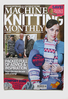 Design & art direction of Machine Knitting Monthly magazine by Nick McKay. Cover