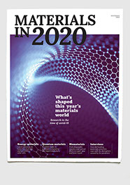 Design & art direction of annual magazine, Materials in 2020 by Nick McKay. Cover.