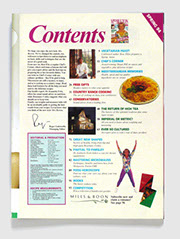 Design & art direction of Mrs Beeton magazine by Nick McKay, contents page