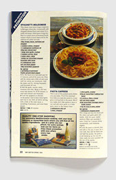 Design & art direction of Mrs Beeton magazine by Nick McKay, mediterranean promotion second page