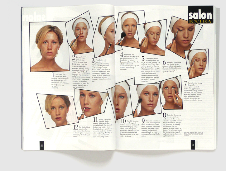 Design & art direction of Salon Extra magazine by Nick McKay, make-up feature