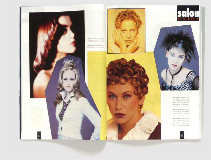 Design & art direction of Salon Extra magazine by Nick McKay, hairstyle spread
