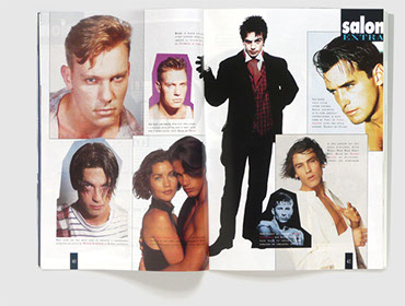Design & art direction of Salon Extra magazine by Nick McKay, men's hairstyle spread
