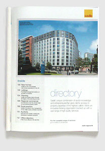 Design of Savills magazine by Nick McKay, directory single page