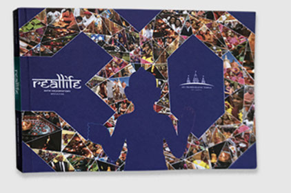 Design & art direction of Reallife magazine by Nick McKay for the SKS Swaminarayan Temple, East London. Cover.